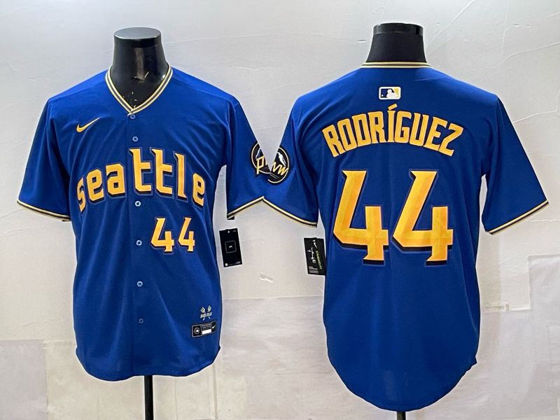 Men 2025 Seattle Mariners #44 Rodriguez Blue City Edition Nike MLB Jersey 31